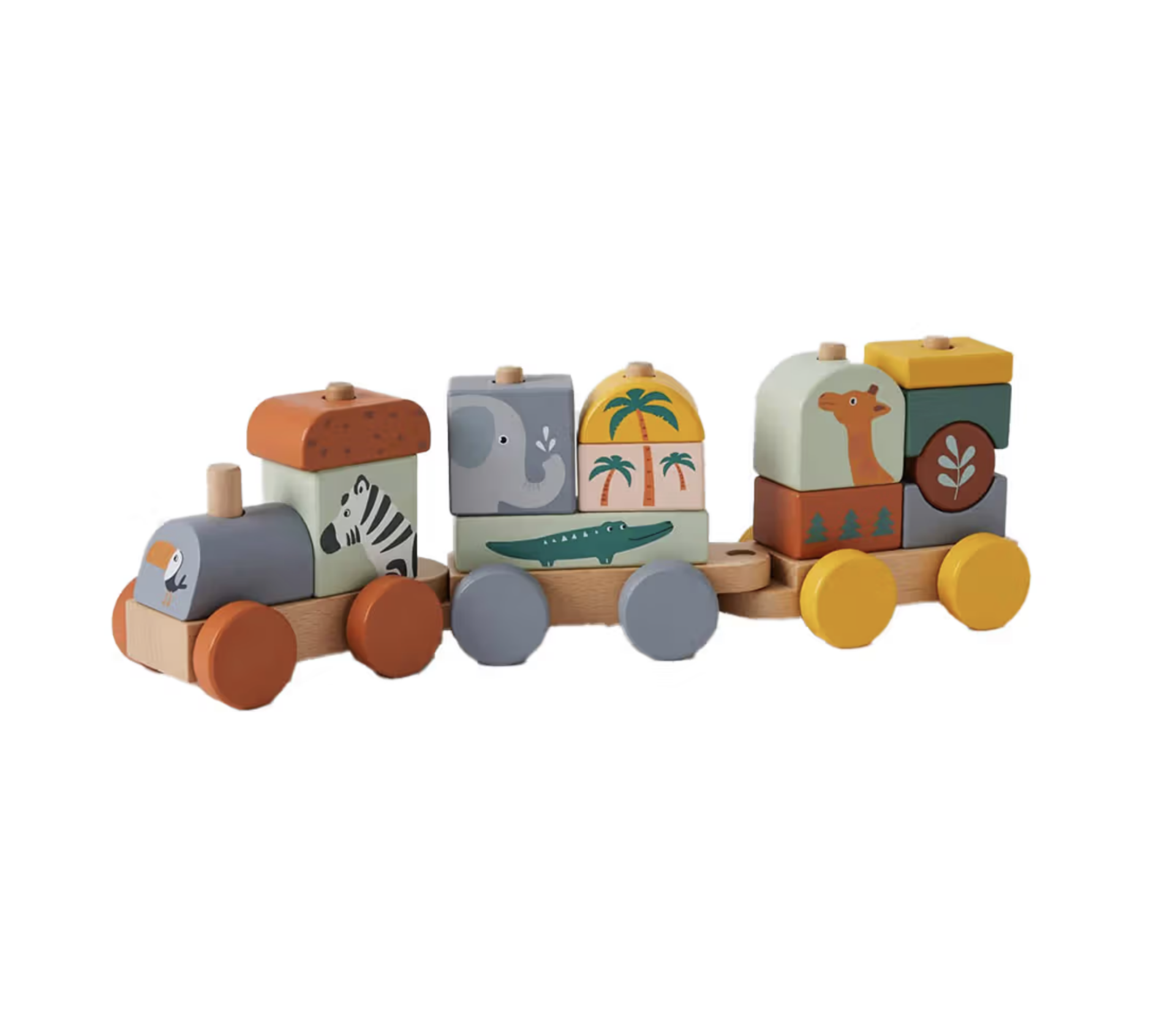 Wood Buildable Train-Set